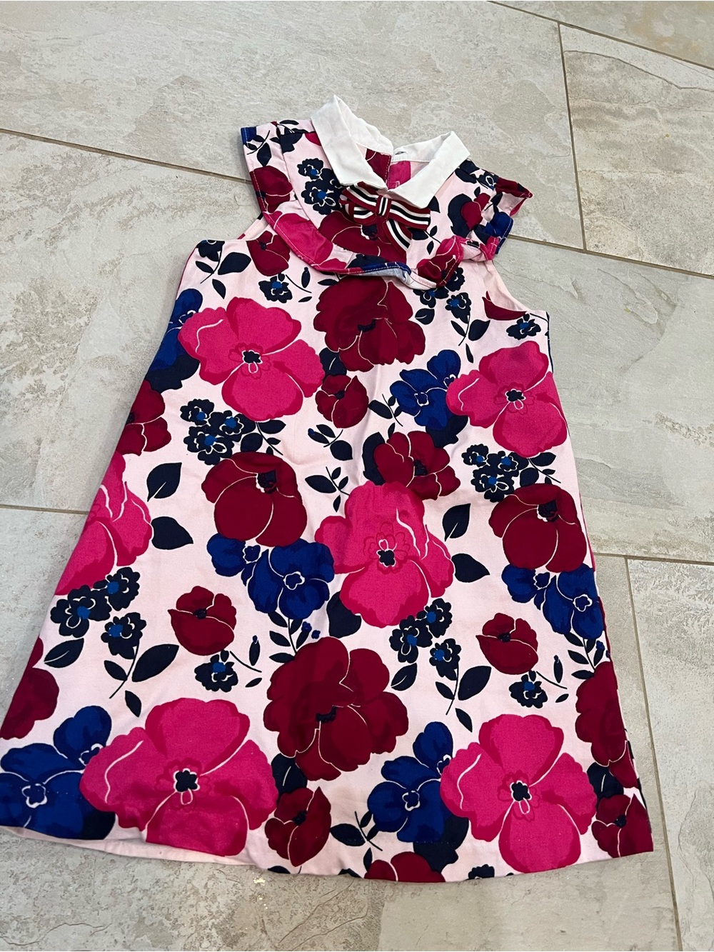 Janie and Jack dress size 5 Pink Floral Bow Sundress